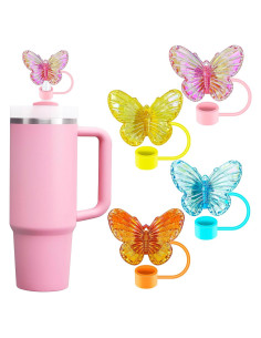 Tapa de Pajita de Silicona Mariposa Hikkcos para Botellas 30-40oz