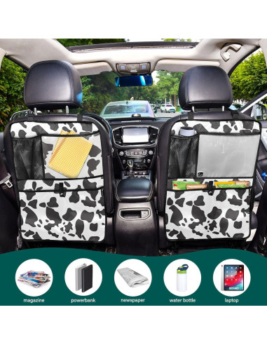 Organizador de Asiento Trasero JIPONI, Estampado Vaca, 63.5x45.7 cm