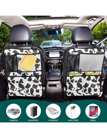 Organizador de Asiento Trasero JIPONI, Estampado Vaca, 63.5x45.7 cm