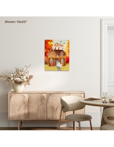 Lienzo Premium 3dRose Casa de Halloween 20.32x25.4 cm