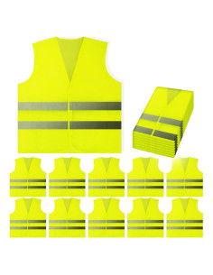 Chalecos de Seguridad PeerBasics 10 Piezas Amarillo Reflectante