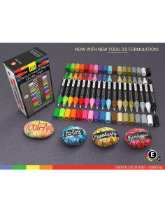 Marcadores Acrílicos TOOLI-ART 18 Colores Doble Cara Multi-Superficie 2