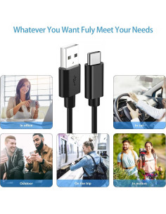 Cable USB A a USB C 0.5m AMORK para iPhone 15/16 CarPlay 2