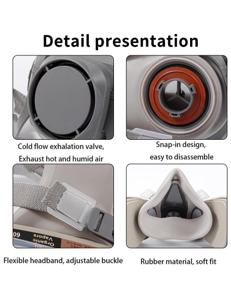 Respirador Reutilizable Media Cara con Filtros y Gafas