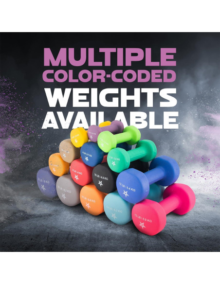 Pesas de Mano Neopreno Yes4All 2 LB - Color Púrpura - Par