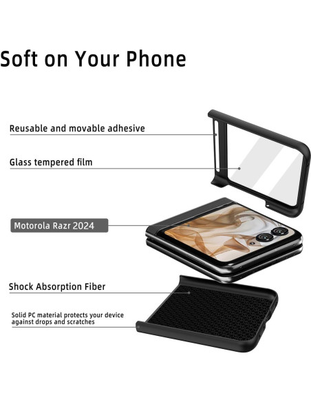 Funda Haeuorey para Motorola Razr 2024 con Soporte y Protector Funda Haeuorey para Motorola Razr 2024 con Soporte y Protector