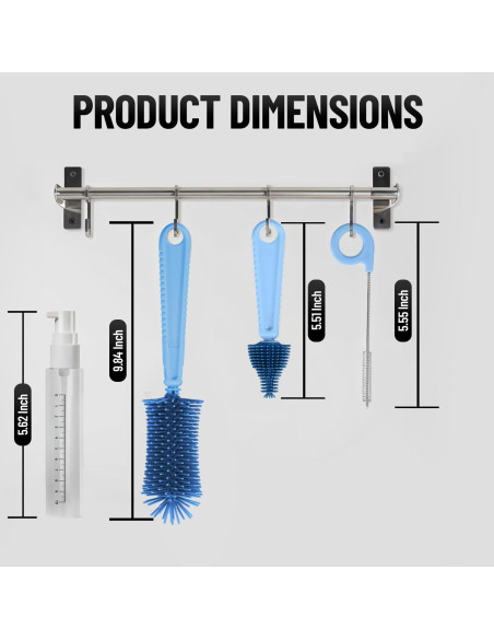 Kit de Limpieza de Botellas de Bebé Mombasics 6 en 1 Portátil