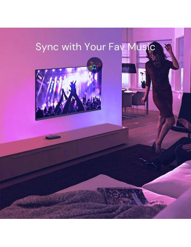 Luces LED de tira SNPDE 5m RGB para TV 140-190 cm con control remoto