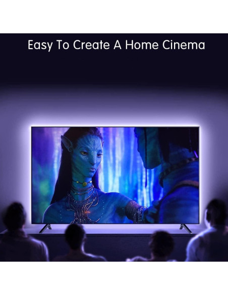 Luces LED de tira SNPDE 5m RGB para TV 140-190 cm con control remoto