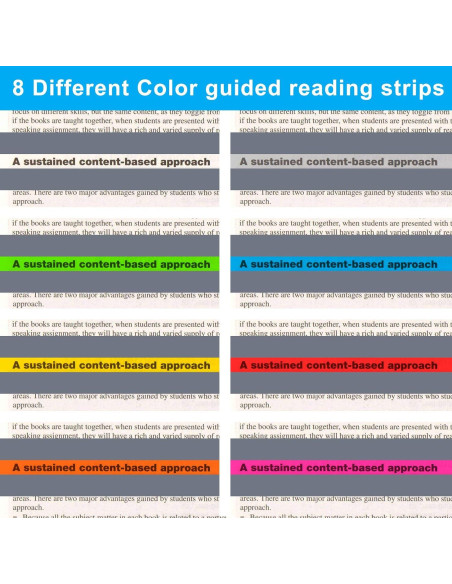 Tiras de Lectura Guiada Heetobcos - 8 Colores para Dislexia Tiras de Lectura Guiada Heetobcos - 8 Colores para Dislexia
