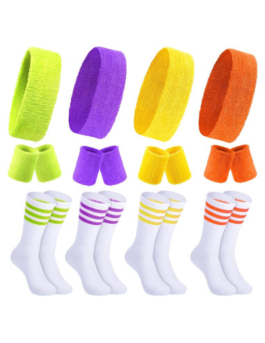 Conjunto de Ejercicio Neón Hillban - 4 Piezas para Mujeres y Hombres