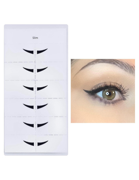 Alas de Delineador de Ojos Nahrin Beauty - 24 Pares Delgado Negro