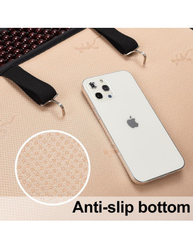 Cojín de Asiento de Coche Blueshyhall con Perlas de Madera Rojo - 2 Pcs