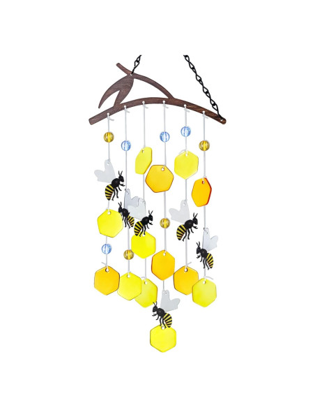 Campana de Viento de Vidrio Templado X-PREK Abejas 38cm