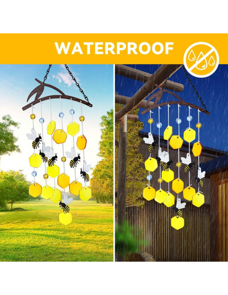 Campana de Viento de Vidrio Templado X-PREK Abejas 38cm