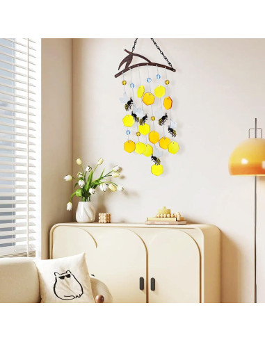 Campana de Viento de Vidrio Templado X-PREK Abejas 38cm