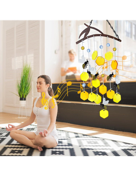 Campana de Viento de Vidrio Templado X-PREK Abejas 38cm