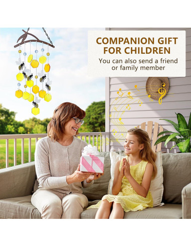 Campana de Viento de Vidrio Templado X-PREK Abejas 38cm