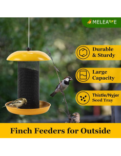 Comedero para Jilgueros Meleave 1.13 kg Metal Amarillo 2