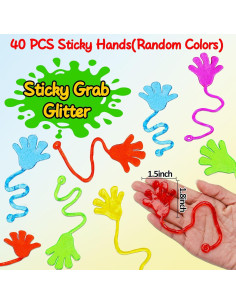 40 Juguetes Adhesivos Brillantes Thremhoo para Fiestas 2