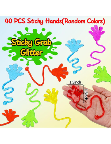 40 Juguetes Adhesivos Brillantes Thremhoo para Fiestas