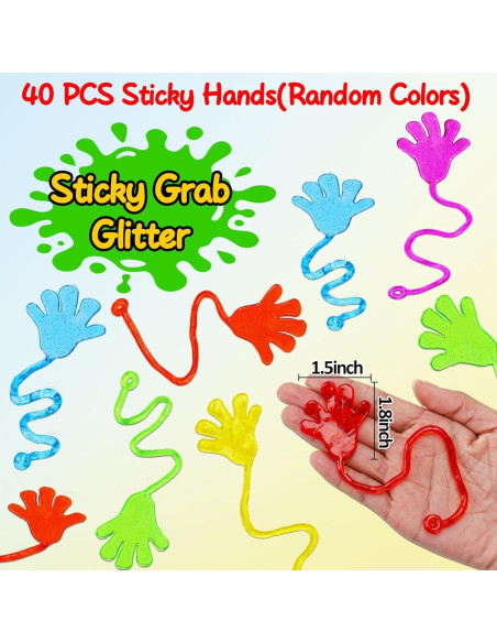 40 Juguetes Adhesivos Brillantes Thremhoo para Fiestas