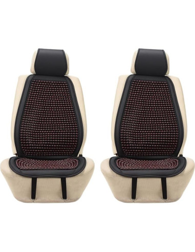 Cojín de Asiento de Coche Blueshyhall con Perlas de Madera Rojo - 2 Pcs