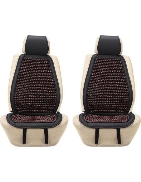Cojín de Asiento de Coche Blueshyhall con Perlas de Madera Rojo - 2 Pcs