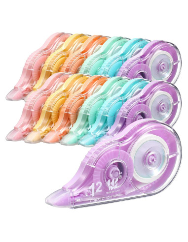 Cinta Correctora Yexiya 12 Pcs 12m x 5mm Color Arcoíris
