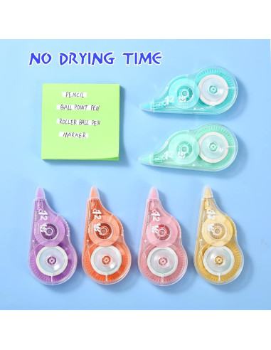 Cinta Correctora Yexiya 12 Pcs 12m x 5mm Color Arcoíris