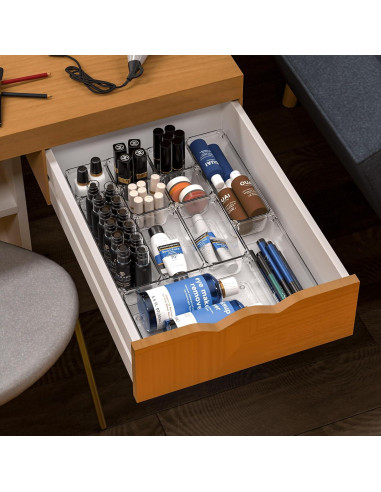 Juego de 7 Organizadores de Cajones SuoXing - Plástico Transparente