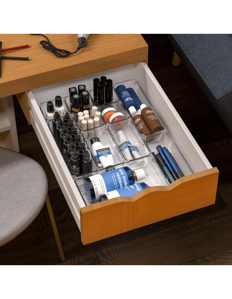 Juego de 7 Organizadores de Cajones SuoXing - Plástico Transparente