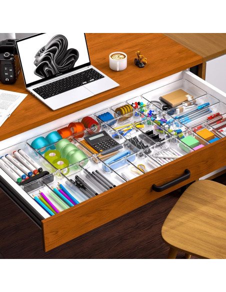 Juego de 7 Organizadores de Cajones SuoXing - Plástico Transparente