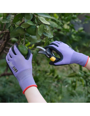 Guantes de Trabajo JDL Safety Nitrilo Táctiles 12 Pares Morado