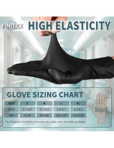 Guantes Desechables Nitrilo FINITEX 100 PCS Pequeño