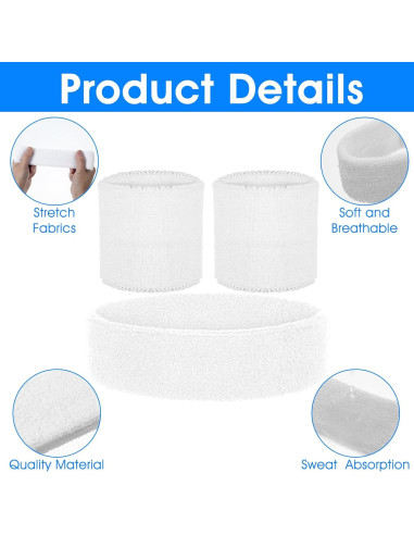 Juego de 6 Bandas para Sudor AOZUO - Cabeza y Muñeca Multi-Deporte