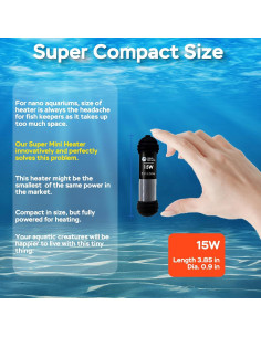 Calentador de Acuario AquaMiracle 15W Mini para 3-11L 2