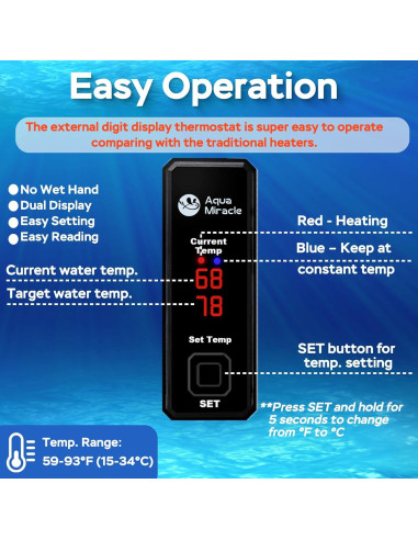 Calentador de Acuario AquaMiracle 15W Mini para 3-11L
