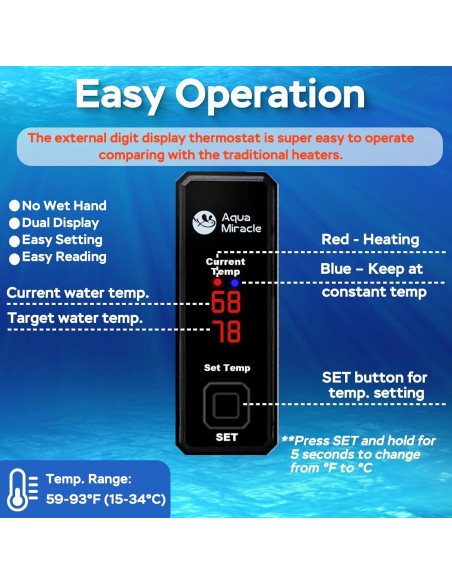 Calentador de Acuario AquaMiracle 15W Mini para 3-11L