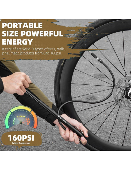 Bomba de Bicicleta Mini Portátil CYCLESPEED 160 PSI Aluminio