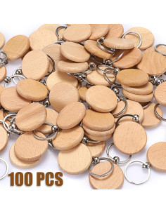 Etiquetas de Llave de Madera JUXYES 100 PCS 40mm para Grabado 2