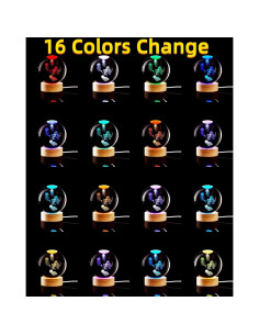 Lámpara de Bola de Cristal K9 3D Medusa LED 16 Colores 2