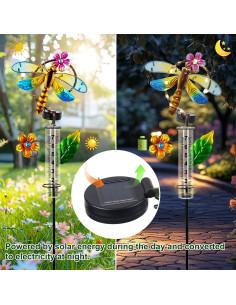 Medidor de Lluvia Solar Pearlstar Libélula 0.68 kg Decorativo 2