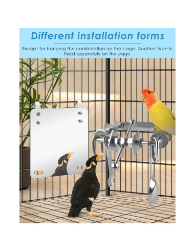 Juguete para Aves Bissap Espejo Acero Inoxidable 15x15cm