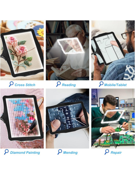 Lupa de Lectura Iluminada 10X Floranest con Soporte y Luz Lupa de Lectura Iluminada 10X Floranest con Soporte y Luz