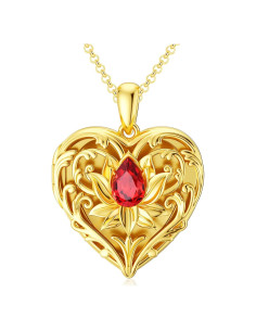 Llavero Locket de Flor de Loto SOULMEET en Plata de Ley con 2 Imágenes