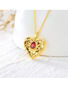 Llavero Locket de Flor de Loto SOULMEET en Plata de Ley con 2 Imágenes 2