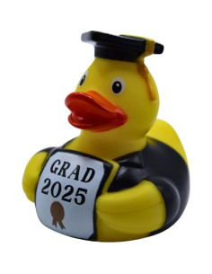 Patito de goma graduación 2025 - Amarillo y Naranja - 8.26 cm 2