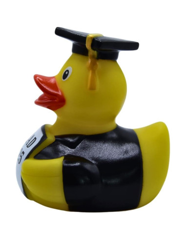 Patito de goma graduación 2025 - Amarillo y Naranja - 8.26 cm