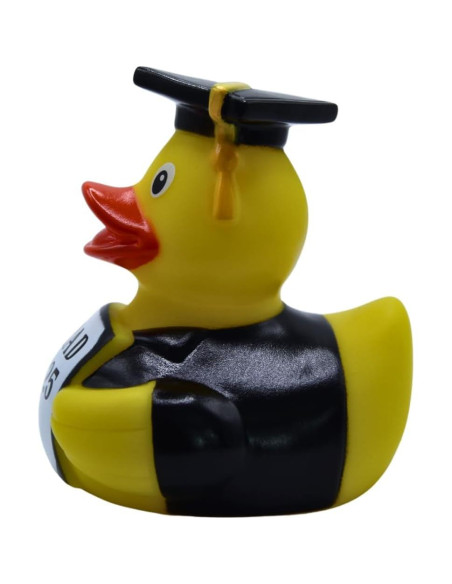 Patito de goma graduación 2025 - Amarillo y Naranja - 8.26 cm